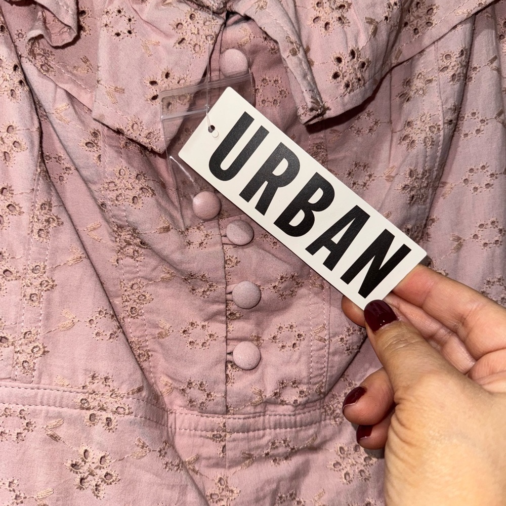 Pink Ruffled Eyelet Romper - Picture 5 of 6